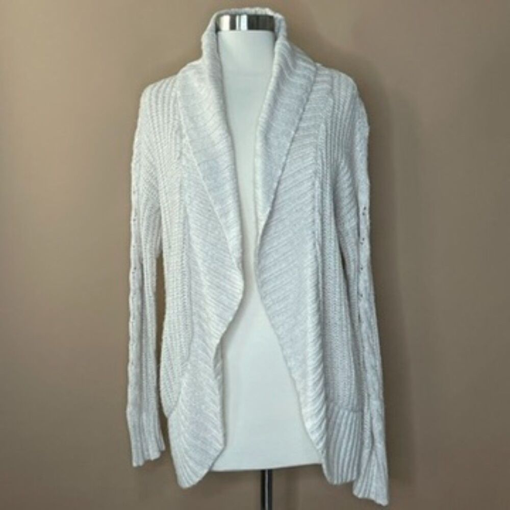 Mossimo Supply Co Beige Open Front Shawl Collar Knit Cardigan Womens Small